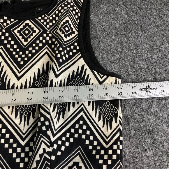 J Crew Dress Womens 6 Gray Aztec Unlined Pockets Business Midi Tiered - Picture 3 of 7